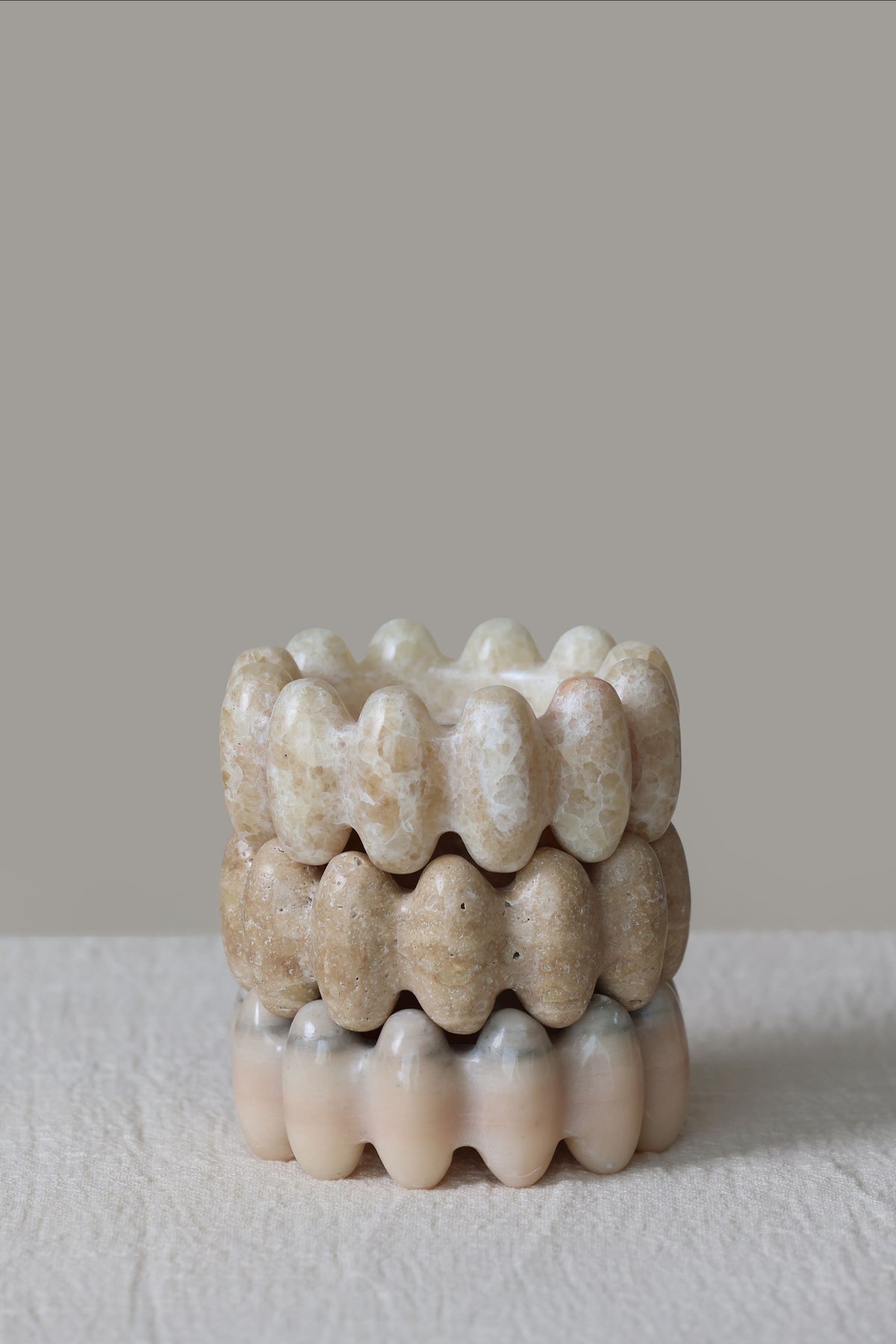 Cove Ashtrays - Travertino, Rosa Aurora, Beige Onyx