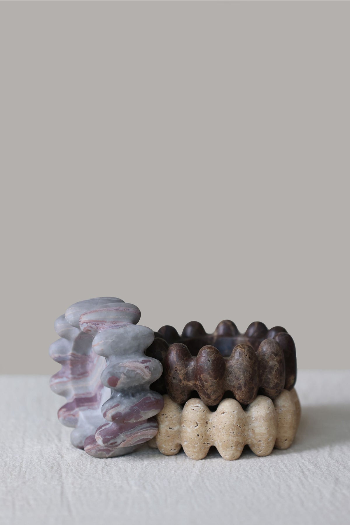 Cove Ashtrays - Travertino, Rosso Orobico, Dark Emperador