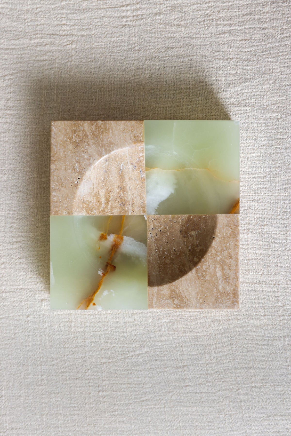 Cavo Ashtray - Green Onyx & Travertino
