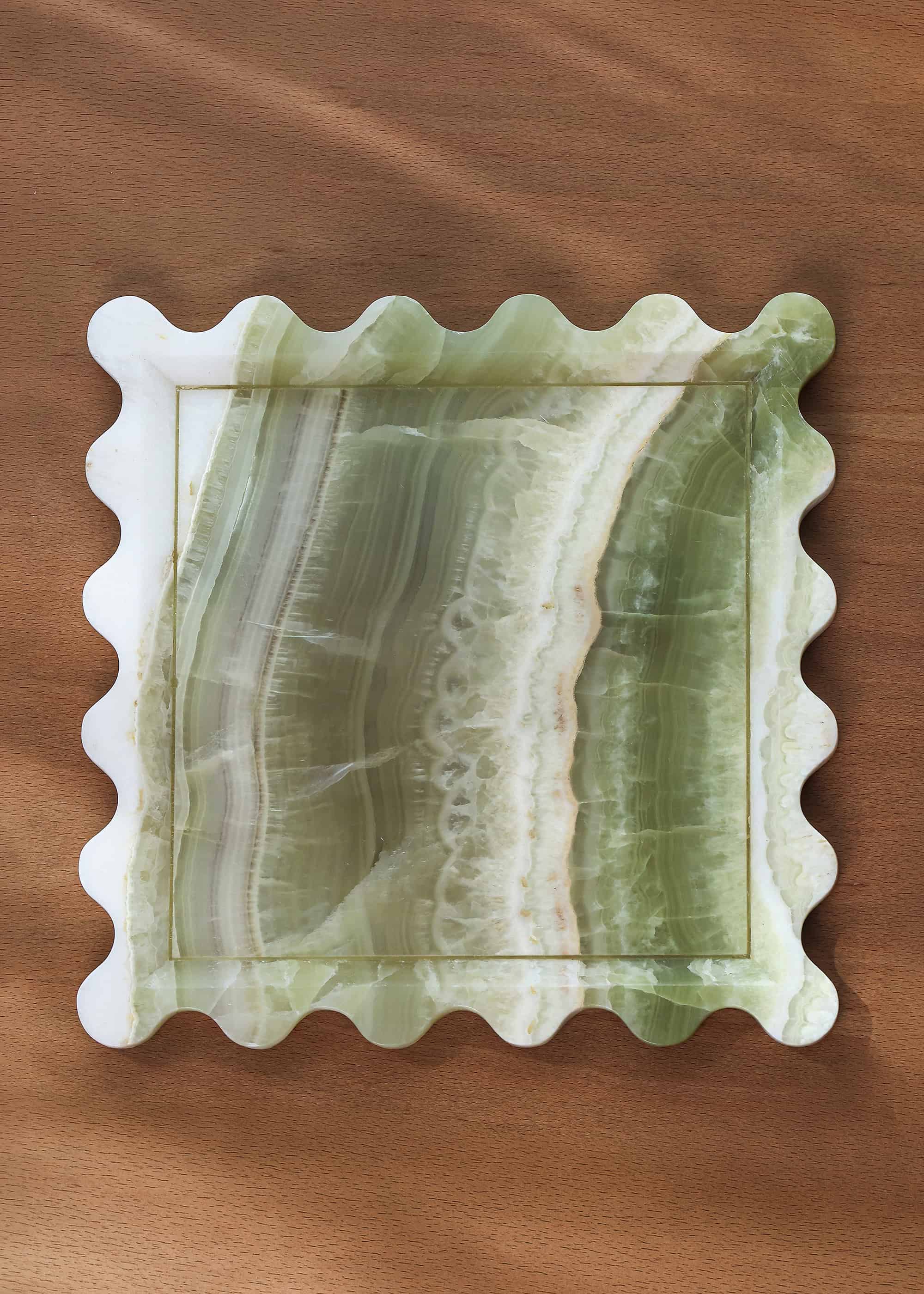 Form Scallop Tray - Green Onyx