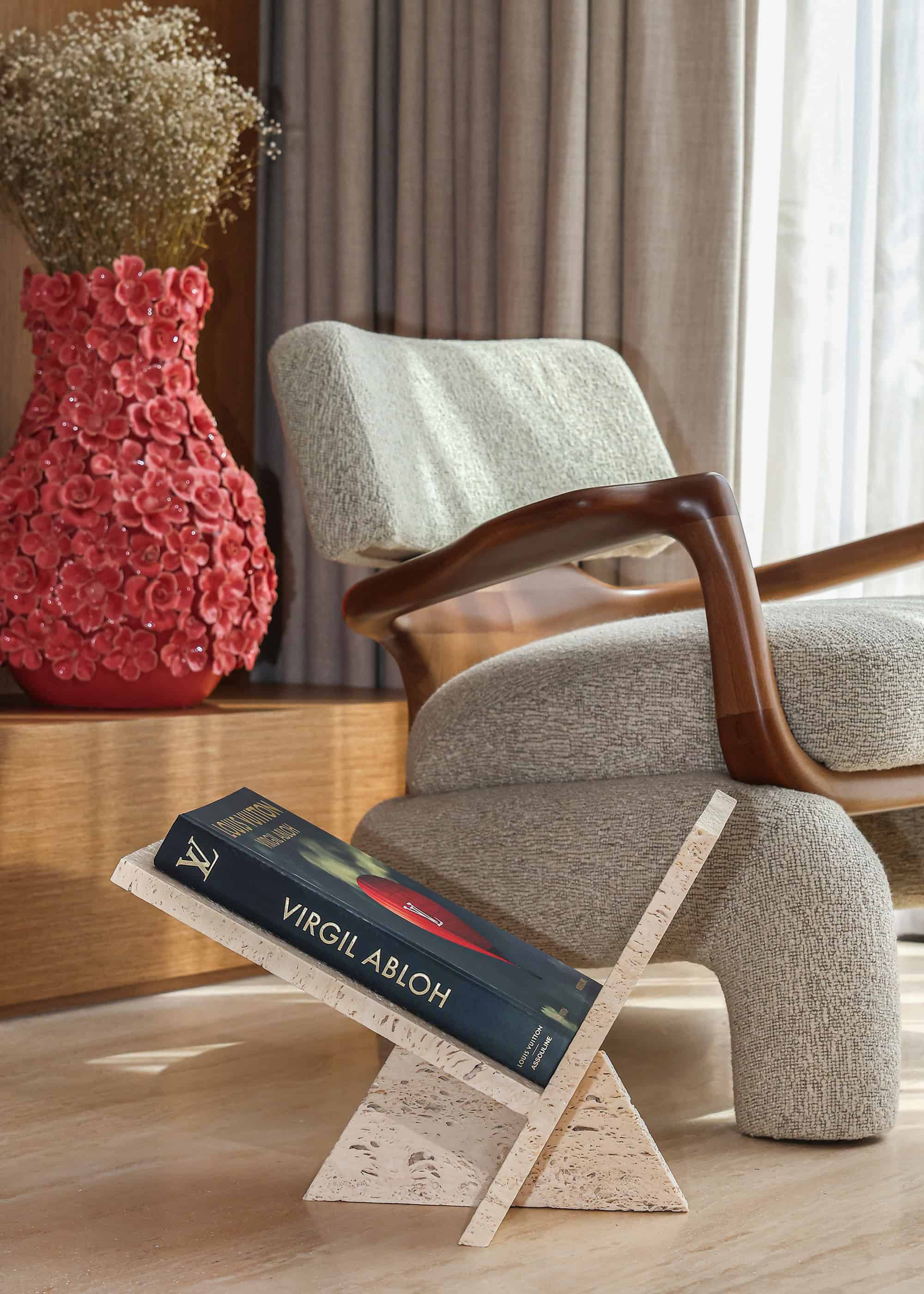 Edge Book Stand - Travertine