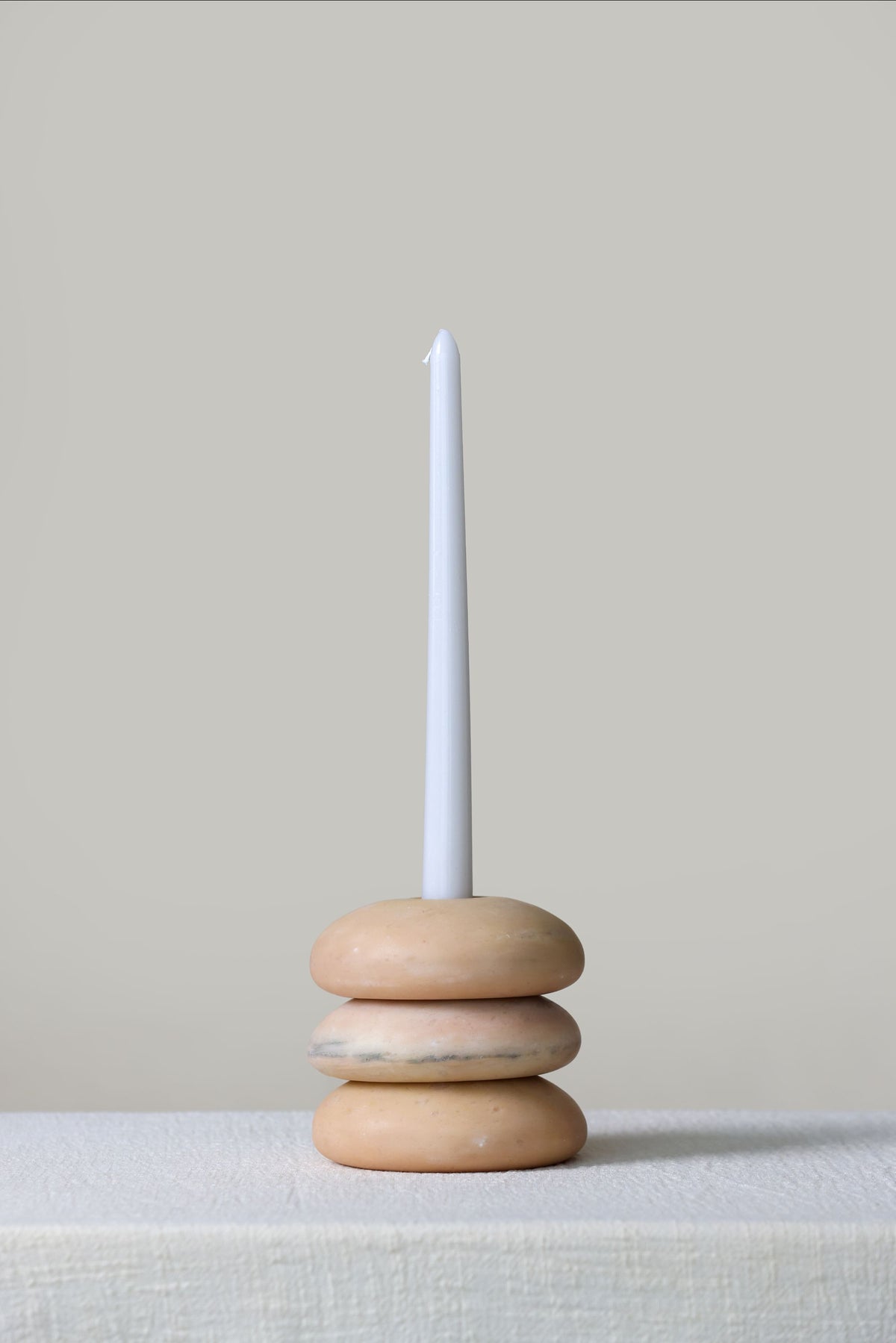Pebble Candle & Incense Stick - Rosa Aurora
